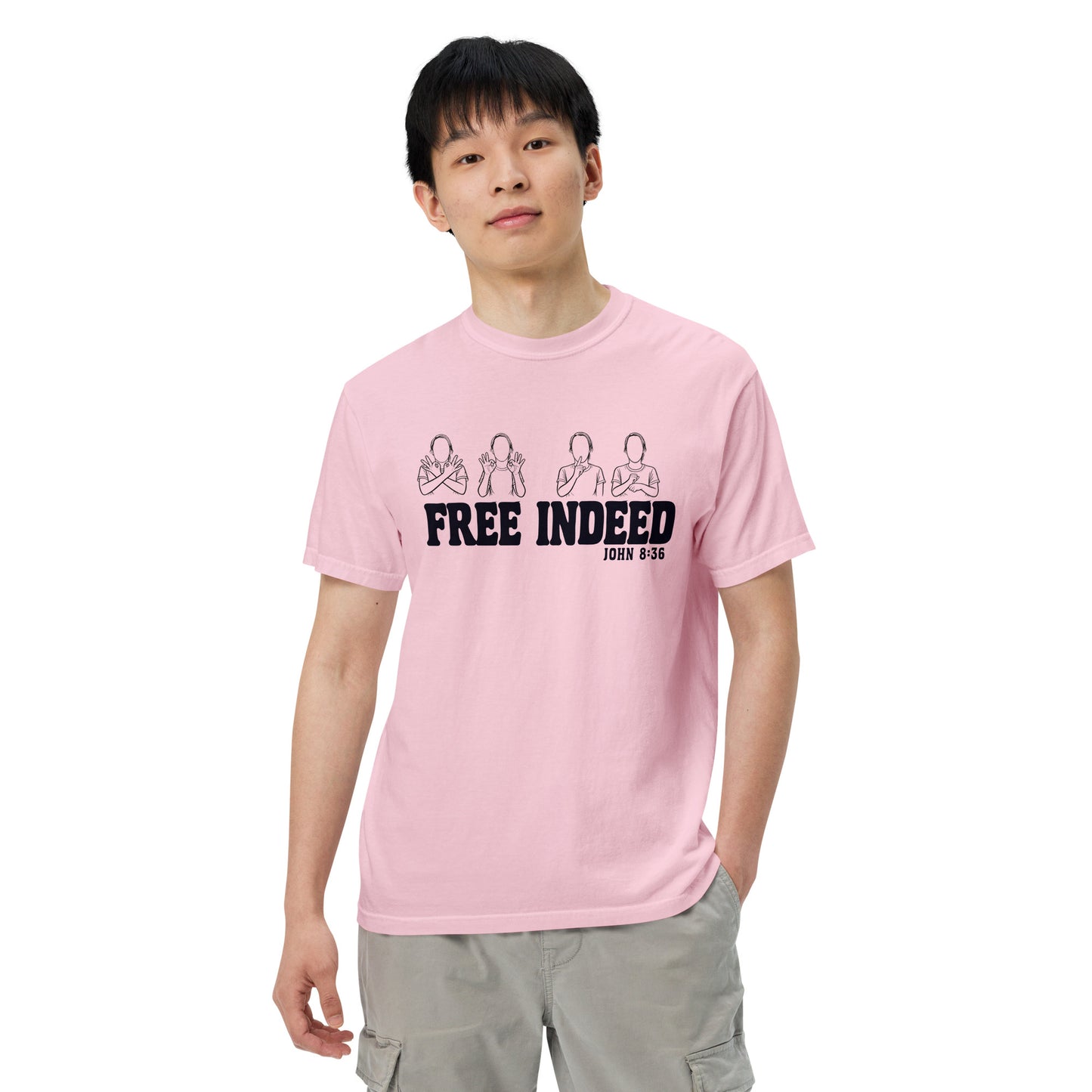 Free Indeed ASL T-Shirt | John 8:36 Classic Light Colors
