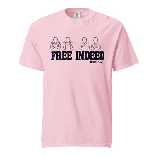 Free Indeed ASL T-Shirt | John 8:36 Classic Light Colors