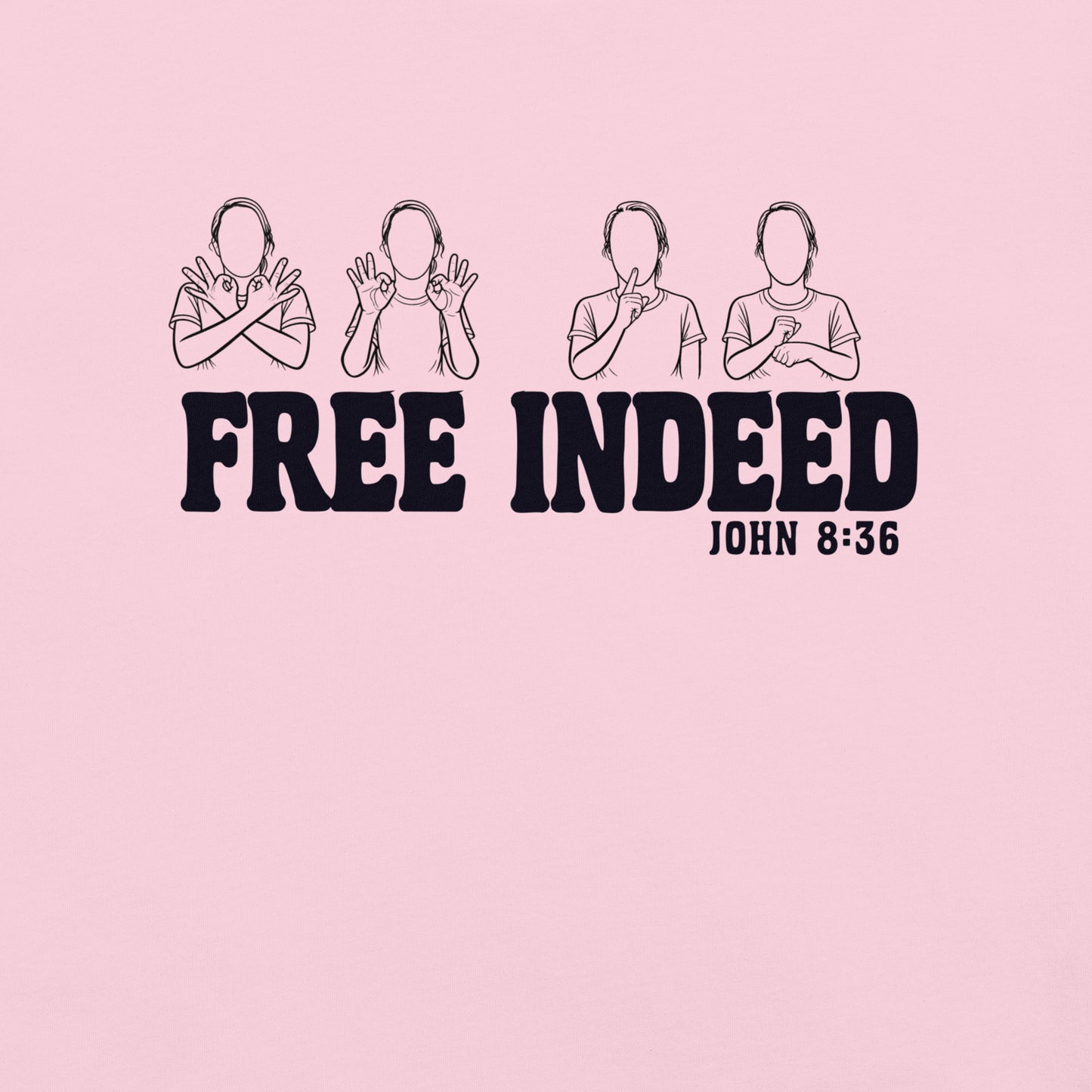 Free Indeed ASL T-Shirt | John 8:36 Classic Light Colors