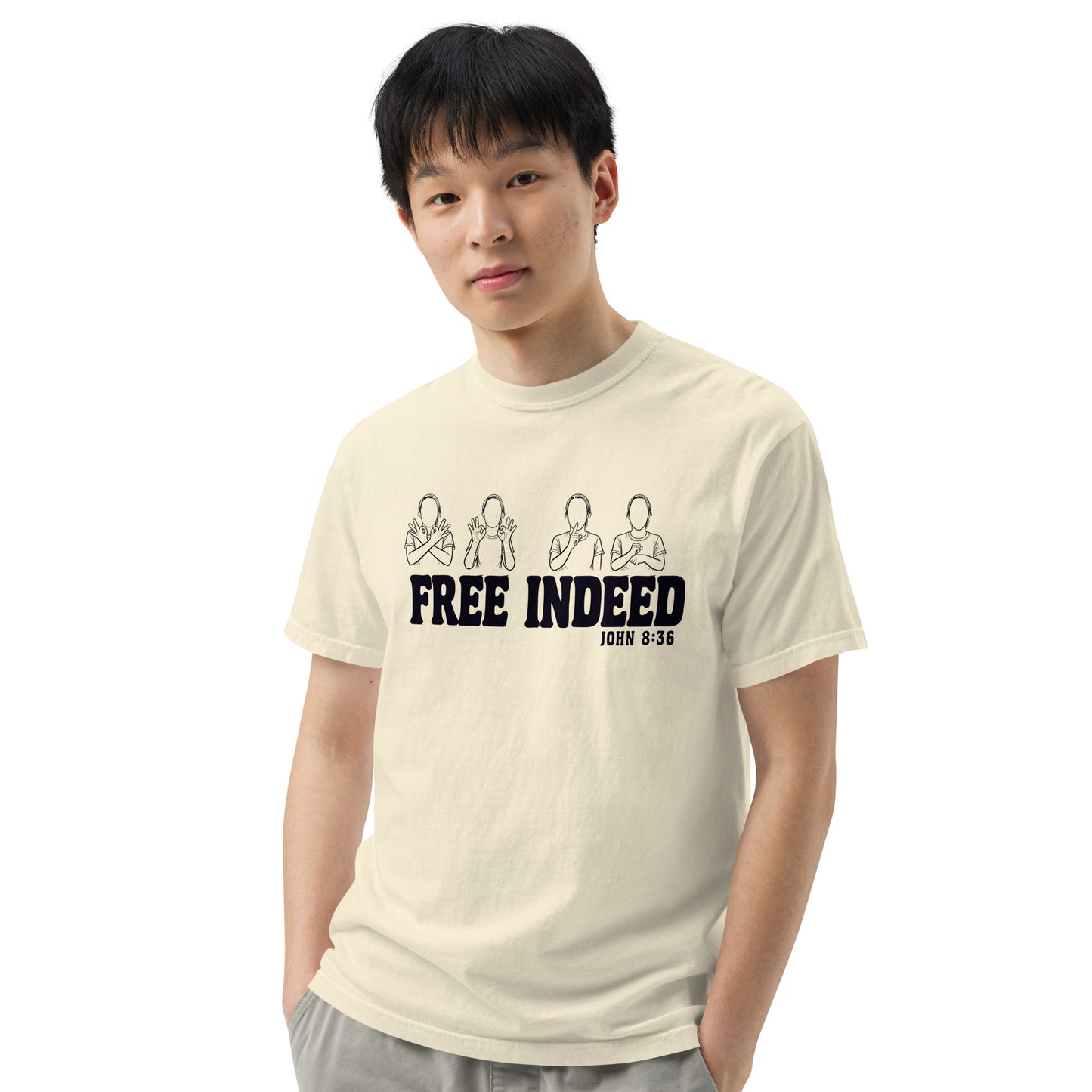 Free Indeed ASL T-Shirt | John 8:36 Classic Light Colors
