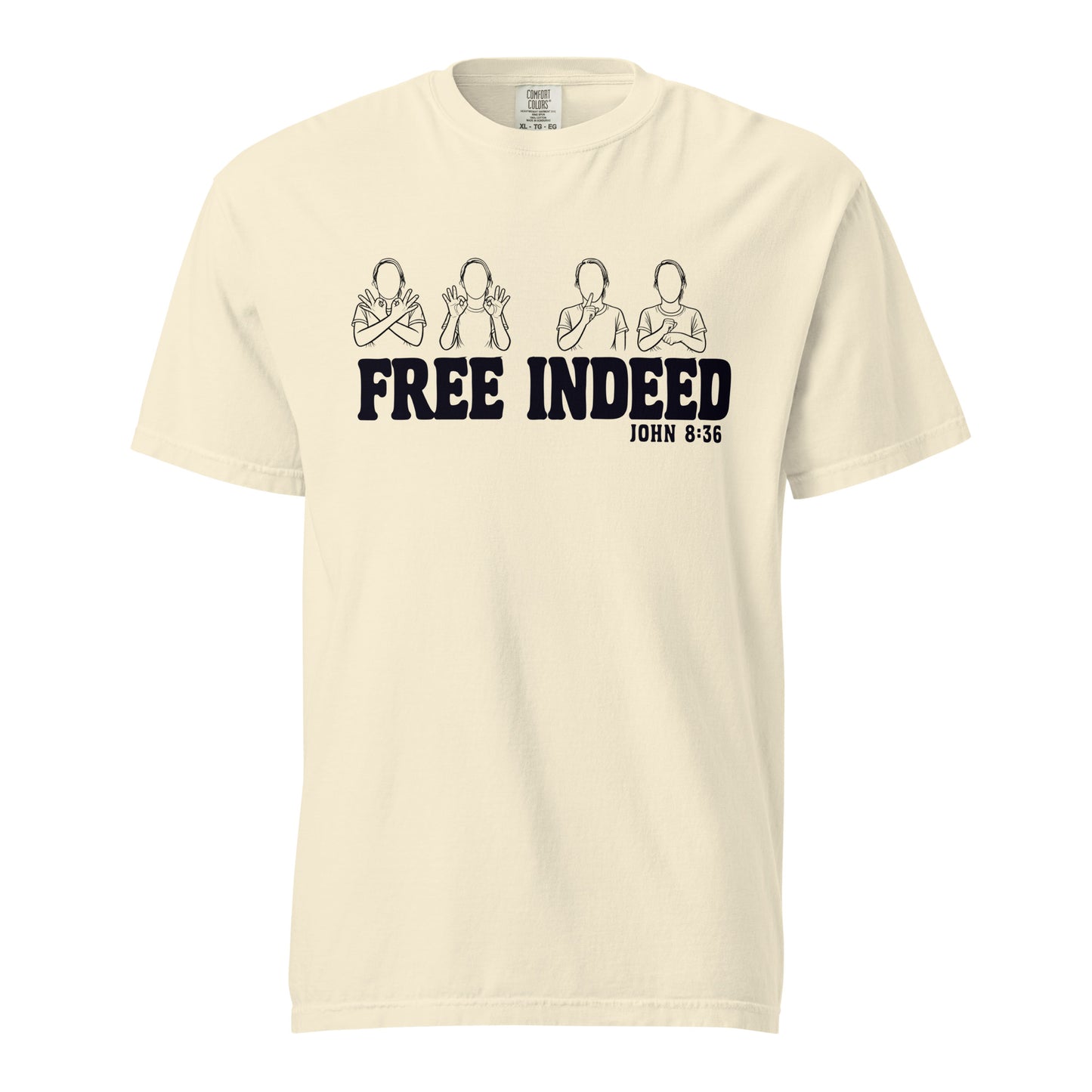 Free Indeed ASL T-Shirt | John 8:36 Classic Light Colors