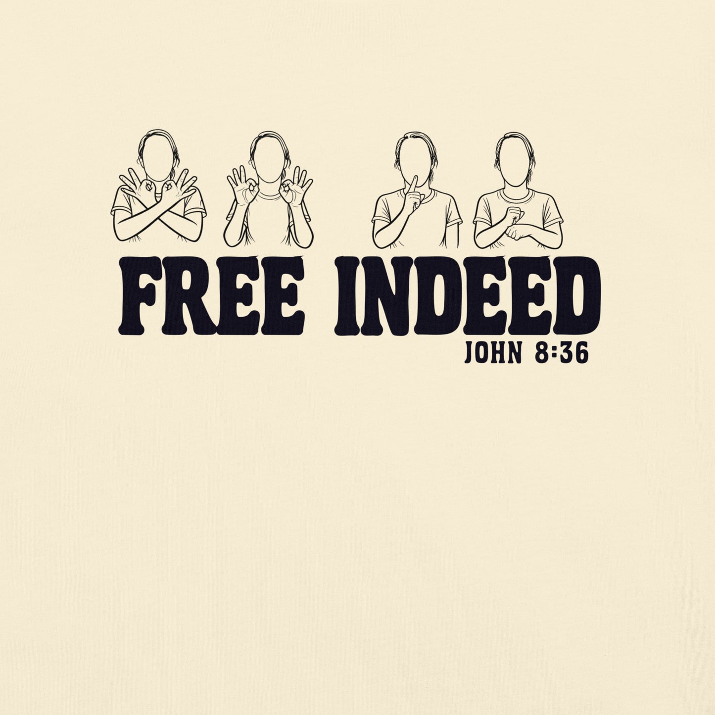 Free Indeed ASL T-Shirt | John 8:36 Classic Light Colors